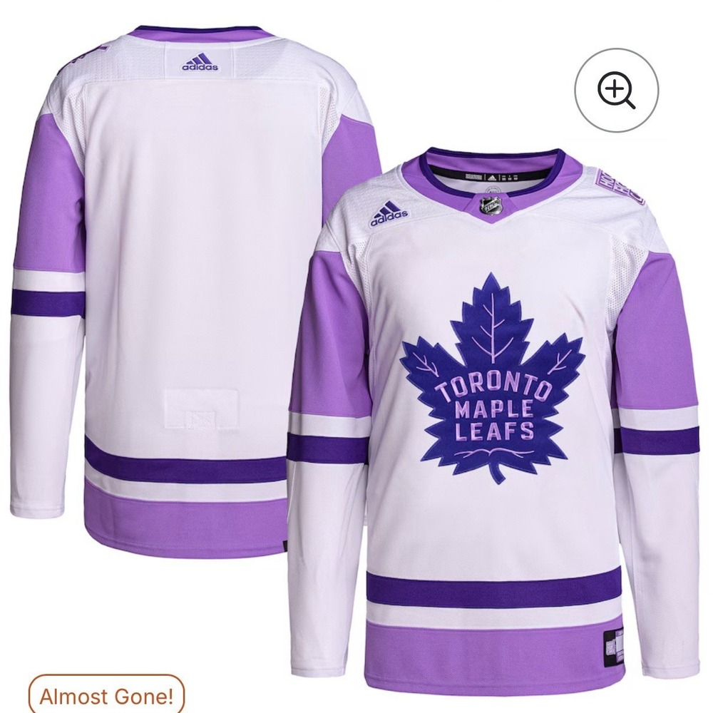 Toronto Maple Leafs Hockey Fights Cancer Adidas Sz 42 Jersey NHL BRAND NEW